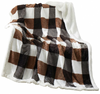 Printed & Striped Flannel Fleece Throw Blanket for Couch Soft & Warm Fluffy Cream White Blanket, Decorative And Giftable Striped Blankets for Women, Men