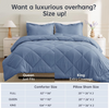 King Size Comforter Set, Ultra Soft Reversible Bedding for All Seasons, 3 Pieces Down Alternative Bed Set Includes 1 Lightweight Comforter and 2 Pillow Shams, Blue/Light Blue