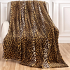 Leopard Print Fleece Blanket for Bed Sofa Travel Camping Super Soft Cozy Fluffy Plush Blanket with Cheetah Pattern for All Seasons