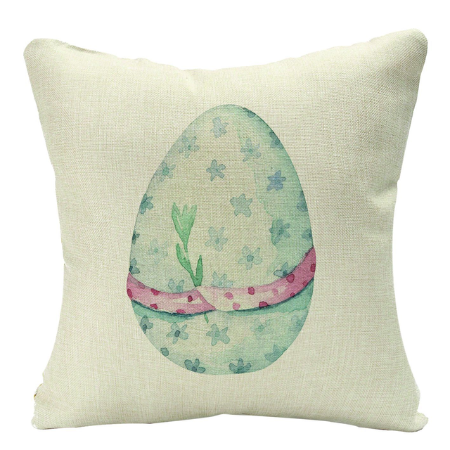 Botanical Rabbit Ears Pillow Case Happy Easter Festive Decoration Easter Pattern Cushion Cover 18x18 Inch Rabbit Pillowcases for Couch Garden Bed Office 
