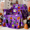 Halloween Printed Flannel Blanket Soft Flannel Ghost Blanket, Cozy Plush for Couch, Sofa & Bed, Fall Winter Decor, for Kids & Adults