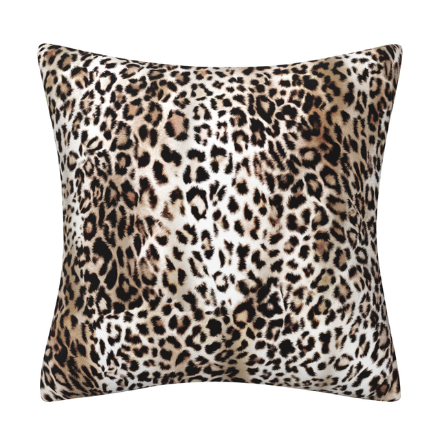 Cheetah Pillow Case 18x18” Cushion Cover Leopard Throw Pillow Cover for Girls Women Brown Leopard Cushion Case for Sofa Chair Garden Outdoor Decor 