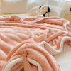 Soft Twin Size Throw Blanket Bed Blankets for All Season Solid Color Rabbit Fur Plush Fleece Blanket for Indoor Outdoor 