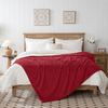 Solid Jacquard Shu Velveteen Blanket-Red Throw Blanket - Soft & Fluffy Fleece, Cute & Aesthetic, Perfect for Sofa, Couch, Chair, Bed, Living Room & Bedroom, All-Season