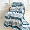 Soft Cozy Striped Throw Blankets for Couch Sofa Bed Travel Sherpa Fleece Blanket Queen Size Jacquard Blanket for Bedroom