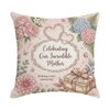 Birthday Pillows for Mom 18x18 Inch Decorative Throw Pillow Covers for Couch Sofa Garden Farmhouse Outdoor Decoration Happy Mother's Day Floral Throw Pillow Covers 