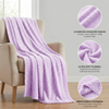 Wave Pattern Embossed Flannel Throw Blanket Soft Plush Textured Cozy Decorative Sofa Couch Blanket-Purple