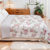 Cooling Comforter for Hot Sleepers, Pink Rose Print Cooling Blankets King Size 108"x90",Double-Sided Cool Technology, Q-Max>0.43,Lightweight Breathable, Cold Blanket for Bed