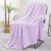 Fleece Throw Blanket for Couch and Bed, 50x70 Inches Soft Cozy Jacquard Flannel Blankets, Lightweight Fuzzy Plush Warm Throws for Women, Lilac Purple