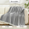 Premium Chenille Throw Blanket, Soft Cozy Luxury Two-Tone Knit Blanket for Couch, Sofa, Chair, Home Decor, Grey & Ivory 50"x60"