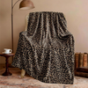 Leopard Print Fleece Blanket for Bed Sofa Travel Camping Super Soft Cozy Fluffy Plush Blanket with Cheetah Pattern for All Seasons