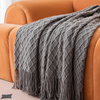 Soft Warm Knitted Throw Blanket with Tassels Lightweight Boho Decorative Blankets for Bed Sofa Travel Office Nap Home Decoration 
