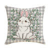 Linen Throw Pillow Covers 18x18 Inch Cartoon Happy Easter with Colorful Eggs Gnomes Home Decor Pillowcase Square Cushion Covers for Sofa Bed Couch Car 