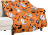 Halloween Printed Flannel Blanket – Cute & Funny Holiday Fleece Throw Ghost Blanket, Cozy Plush for Couch, Sofa & Bed, Fall Winter Decor, for Kids & Adults