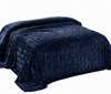 Flannel Fleece King Size Blanket for Bed, Soft Fluffy Velvet Bedspread Coverlet with Decorative Vintage Pattern for All Season, Warm And Lightweight, Champagne
