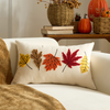 Hello Pumpkin Cushion Cover Autumn Fall Pillows Decor Living Room Bedroom Decoration Warm Cozy Pumpkin Pillow Covers Thanksgiving Day Cushion Pillowcase Tufted Fall Maple Leaf Pillow Cover Set 