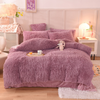 Luxury Soft Fluffy Faux Fur Comforter King Size Plush Comforter Comforter Set Tie-Dyed Colorful Bedding Sets 3 Pieces with 2 Pillow Cases Long Plush Blanket Duvet Cover 