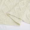 Cable Knit Throw Blanket & Pillow Set, Cream White Set of 3, Knitted Blanket (50"x60") & 2 Pillow Covers (18"x18"), Soft & Cozy Decorative Set for Couch, Bed, Sofa