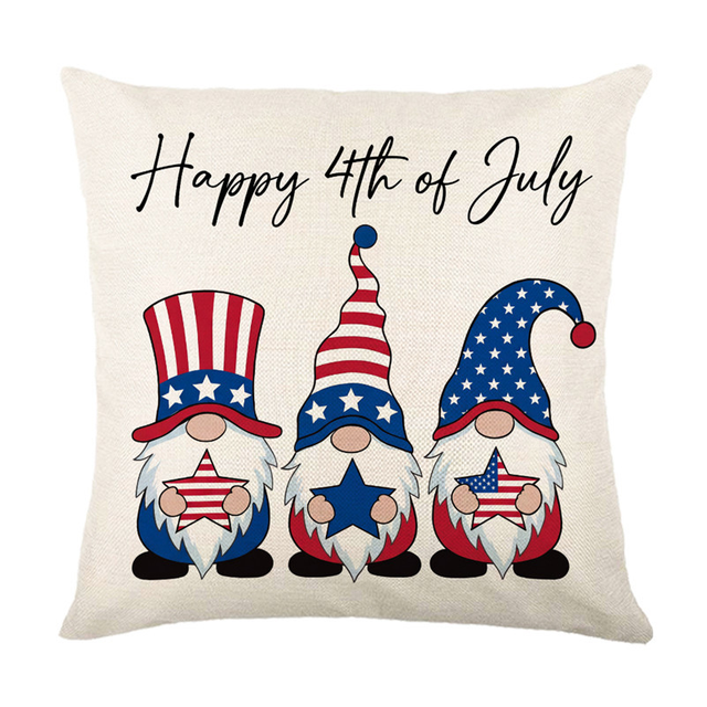 4th of July Patriotic Faith Family Freedom Decorative Throw Pillow Covers 18x18” Print Pillow Cover for Sofa Couch Bedroom Coffice Garden Home Decoration 