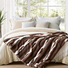 Plush Faux Rabbit Fur Throw Blanket – 850GSM Thick & Warm, Ultra Soft Fluffy Blanket for Couch, Bed, Sofa, Ideal Gift for Women, 50" × 60", Chocolate