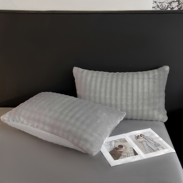 Solid Color Bubble Rabbit Fur Cushions Pillowcases for All Season Comfortable Pillow Case for Beddding Decoration