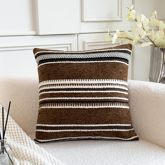 Chenille Durable Throw Pillow Case 18x18” Square Cushion Cases for Couch Bed Sofa Farmhouse Garden Outdoor Decoration Decorative Throw Pillow Cover Aesthetic Modern cushion Cases 