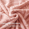 Embossed Flannel Fleece Throw Blanket Botanical Leaf Pattern Soft Plush Textured Cozy Decorative Sofa Blanket-Pink