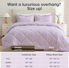 King Size Comforter Set, Ultra Soft Reversible Bedding for All Seasons, 3 Pieces Down Alternative Bed Set Includes 1 Lightweight Comforter and 2 Pillow Shams, Lavender/Light Grey