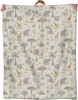 Retro Elephant Blanket,Tropical Tree and Wildlife Flannel Throw for Kids,Boys,Girls,Animal Lovers as Gifts,Cozy Soft Blankets for Bedroom,Office,Camping,Picnic,Decorative Throws