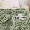 Chunky Knit Plush Throw Blanket – Luxury Ultra Soft Solid Color Knit Blanket for Sofa & Bed, Cozy All-Season Decorative, OEM Custom Size Manufacturer