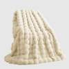 Faux Fur Throw Blanket Luxury Soft Fluffy Rabbit Fur Blankets Twin for Couch Bed Sofa - Cozy Plush Bubble Blankets for Winter: Decorative Blanket