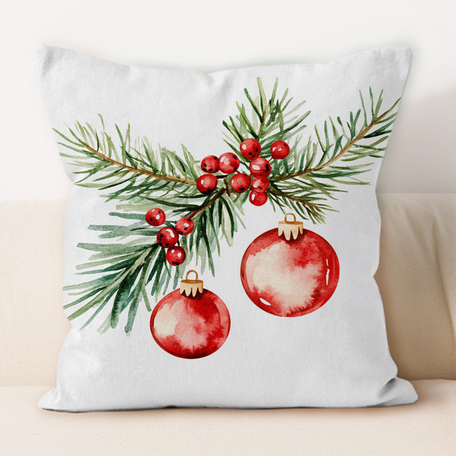 18x18 in Christmas Trees Throw Pillow Covers Decorative Cushions Red Truck Snowy Pillow Cases Soft Square Case Home Decor for Farmhouse Bed Room Sofa Living Room Travel Outdoor 
