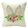 45 X 45 Cm Happy Easter Pattern Cushion Cover Decorations Linen Pillowcase for Home Party Sofa Rabbit Rabbit Cushion Cover 