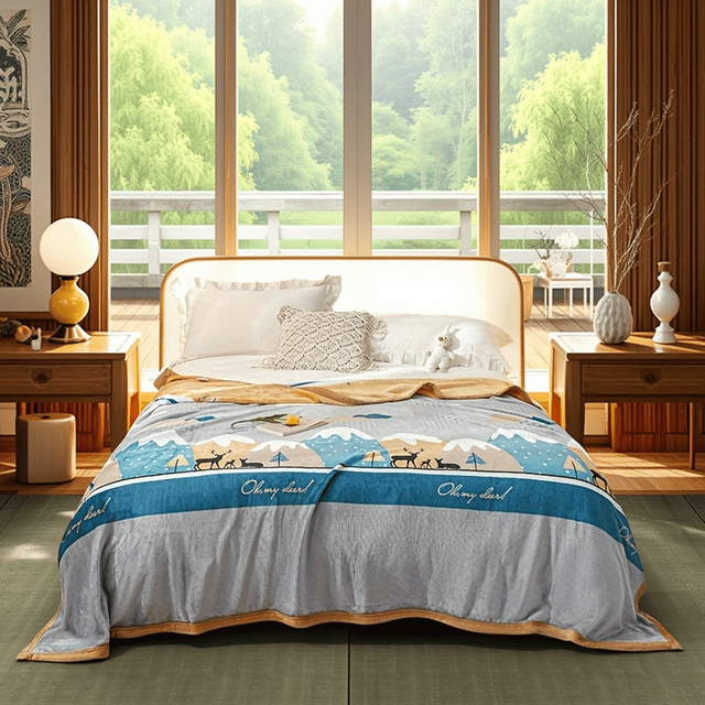 Double-sided Warm Fleece Blanket for Bed Sofa Chair Couch Travel Camping Decorative Warm Blanket Lightweight Cozy Bed Blankets for All Season 