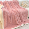 Stylish Jacquard Design Plush Warm Blanket for Couch Sofa Bed Chair Office Fleece Soft Throw Blanket Sherpa Fleece Blankets 90x90” King Size Thick Bedspread Blankets Bed Cover for Couch Sofa Bed Chair