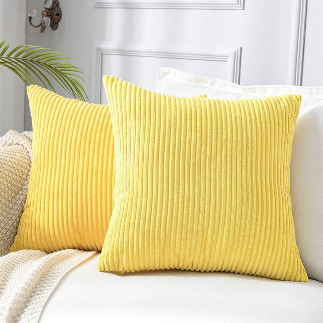 Corduroy Soft Throw Pillow Covers Decorative Square 18x18” Orange Throw Pillow Cover Home Decor Throw Pillowcases Cushion Covers For Sofa Bed Living Room Decoration 