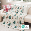 White Christmas Throw Blanket - Soft and Warm Sherpa Christmas Reindeer Throw Blankets for Couch, Sofa, Bed, Decoration Gift