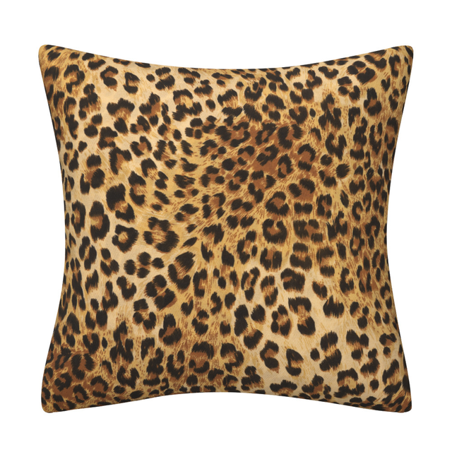 Leopard Animal Printed Pillow Covers Cheetah Pillow Decorative Pillow Case Linen Square Cushion Covers for Sofa Couch Bedroom Livingroom Patio Home Decoration 