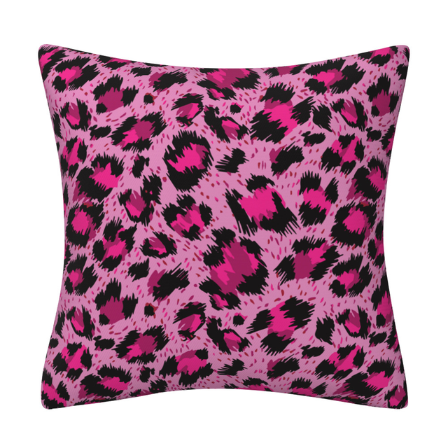 Ombre Leopard Print Throw Pillow Cover Soft Decorative Gradient Color Pillowcases Cushion Case for Sofa Couch Chair Home Decor 18x18” Square Pillowcase