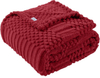 Solid Jacquard Shu Velveteen Blanket-Red Throw Blanket - Soft & Fluffy Fleece, Cute & Aesthetic, Perfect for Sofa, Couch, Chair, Bed, Living Room & Bedroom, All-Season