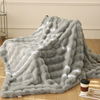 Soft Faux Rabbit Fur Throw Blanket 60"X70" For Couch Sofa Bedroom Decoration Comfortable Blanket Machine Washable 