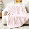 Plush Faux Rabbit Fur Throw Blanket – 850GSM Thick & Warm, Ultra Soft Fluffy Blanket for Couch, Bed, Sofa, Ideal Gift for Women, 50" × 60", Light Pink