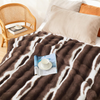 Plush Faux Rabbit Fur Throw Blanket – 850GSM Thick & Warm, Ultra Soft Fluffy Blanket for Couch, Bed, Sofa, Ideal Gift for Women, 50" × 60", Chocolate