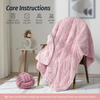 Fleece Weighted Blanket for Adults (60" x 80" 15lbs, Pink), Dual Sided Cozy Soft Sherpa Heavy Blanket, 3D Imitation Turtle Shell Warm Jacquard Flannel Weighted Blankets for Couch and Bed