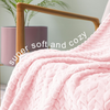 Fleece Throw Blanket for Couch and Bed, 50x70 Inches Soft Cozy Jacquard Flannel Blankets, Lightweight Fuzzy Plush Warm Throws for Women, Light Pink