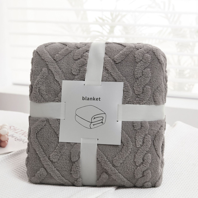 Solid Warm Soft Jacquard Throw Blanket For Sofa Chair Bed Travel camping Outdoor Fluffy Sherpa Fleece Blanket For All Season 50"x60" Lightweight Plush Throw Blanket