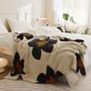 Floral Throw Blanket Big Flower Pattern Soft Cozy Warm Fuzzy Fluffy Microfiber Feather for Couch Bed Sofa Baby Pets Home Decor All Season (Chen Grey, 47''x59'')