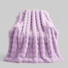 Faux Fur Throw Blanket Luxury Soft Fluffy Rabbit Fur Blankets Twin for Couch Bed Sofa - Cozy Plush Bubble Blankets for Winter: Decorative Blanket