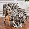 Leopard Print Fleece Blanket for Bed Sofa Travel Camping Super Soft Cozy Fluffy Plush Blanket with Cheetah Pattern for All Seasons