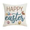 Linen Throw Pillow Covers 18x18 Inch Cartoon Happy Easter with Colorful Eggs Gnomes Home Decor Pillowcase Square Cushion Covers for Sofa Bed Couch Car 